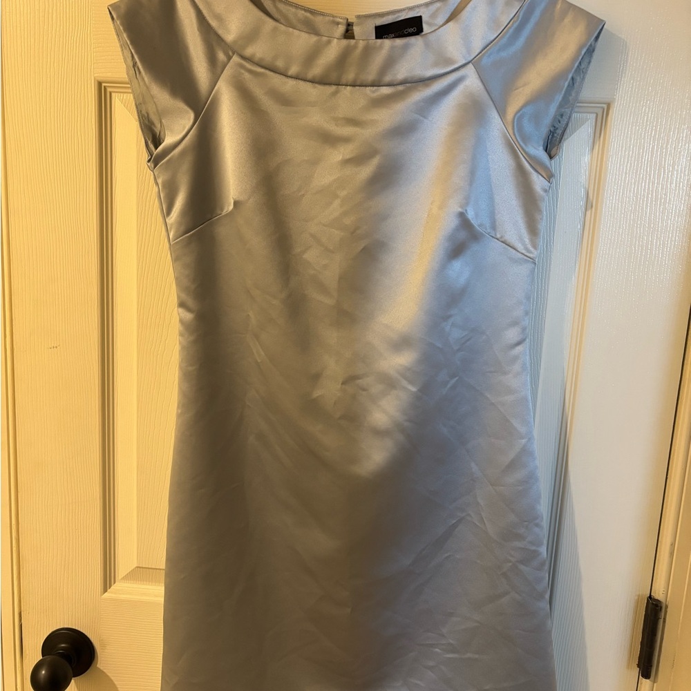 Max & Cleo Shimmering Silver Mini Dress Size 4